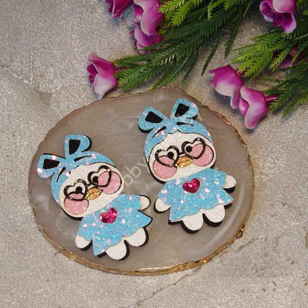 Патч сборный "Уточка в солохе" 55 мм (цв. яркий голубой) 1 шт.