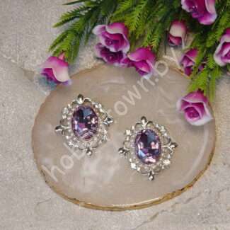 Серединка ювелирная 30x33 мм (цв.серебро/фиолетовый 02) 1 шт.