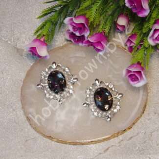 Серединка ювелирная 30x33 мм (цв.серебро/графитовый 04) 1 шт.