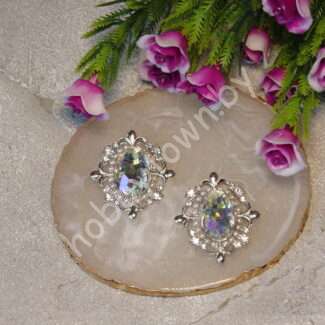 Серединка ювелирная 30x33 мм (цв.серебро/радужный 31) 1 шт.