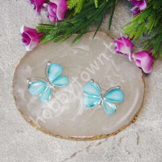Серединка ювелирная Бабочка 28×22 мм (цв.голубой 06) 1 шт.