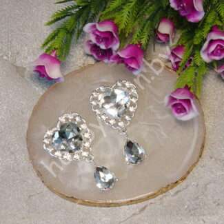 Серединка ювелирная с подвеской Сердечко 25x45 мм (цв. серебро 09) 1 шт.