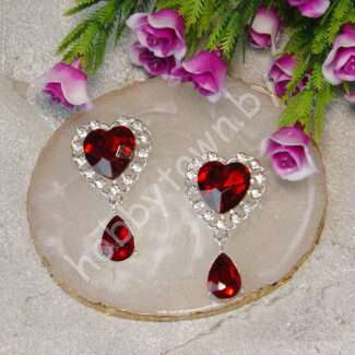 Серединка ювелирная с подвеской Сердечко 25x45 мм (цв.бордовый 01) 1 шт.