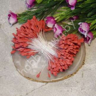 Тычинки матовые 2-3 мм (цв. пастельный красный) 50 шт.