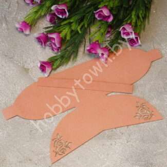 Вырубка из замши бант "Веточка-1" 9 см (цв. дымчато-персиковый 82 ) 1 шт.