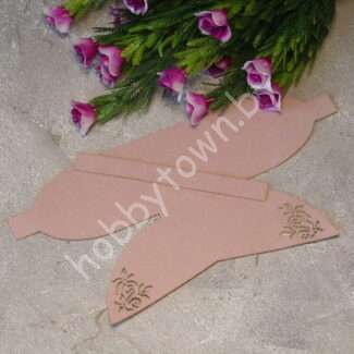 Вырубка из замши бант "Веточка-1" 9 см (цв. пепельно-розовый 85 ) 1 шт.