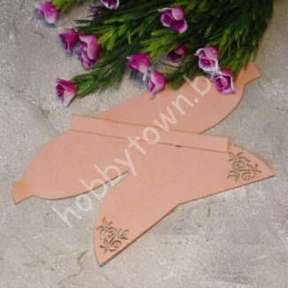 Вырубка из замши бант "Веточка-1" 9 см (цв. персиковый 78 ) 1 шт.