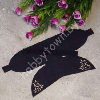 Вырубка из замши бант "Веточка-1" 9 см (цв. тёмно-синий 33 ) 1 шт.