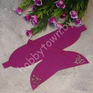 Вырубка из замши бант "Веточка-1" 9 см (цв. тёмно-сиреневый 46 ) 1 шт.