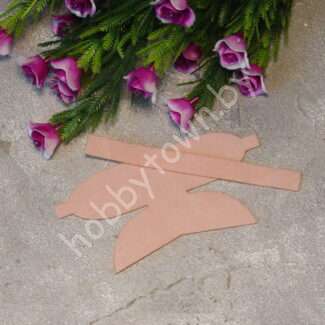 Вырубка из замши мини-бантик 5 см (цв. персиковый 78) 1 шт.