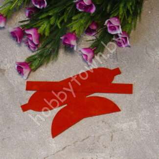 Вырубка из замши мини-бантик 5 см (цв. ярко-оранжевый 38 ) 1 шт.