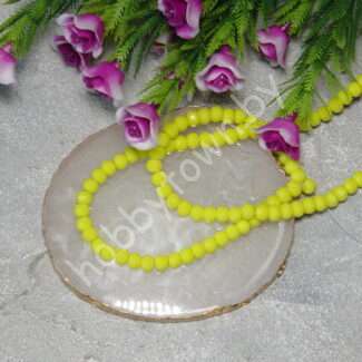 Бусины стеклянные матовые Rondelle, 6 мм (цв.жёлтый 510 ) 10 шт.