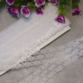 Кружево капрон Цветочки 25 мм, (цв. белый ) 1 м