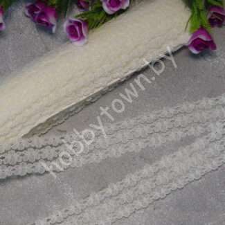 Кружево капрон Цветочки 25 мм, (цв. кремовый ) 1 м