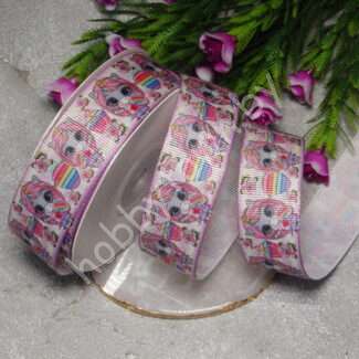 Лента репсовая с рисунком Единорог, 25 мм, 1 м