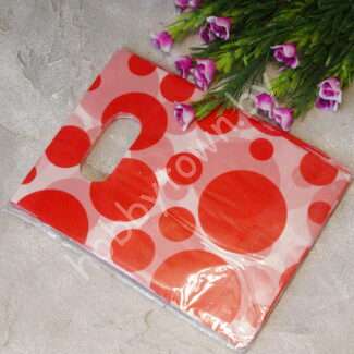 Пакет упаковочный Кружочки 13x18 см (цв. красный) 1 шт.