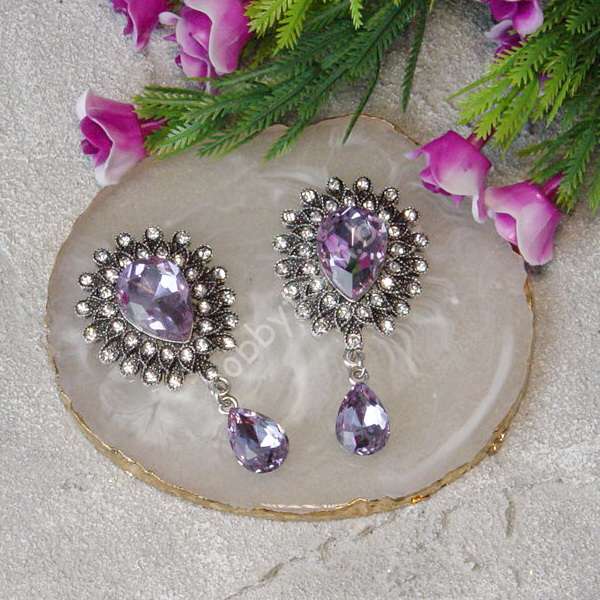 Серединка ювелирная с подвеской 30x55 мм (цв. фиолетовый 02) 1 шт.