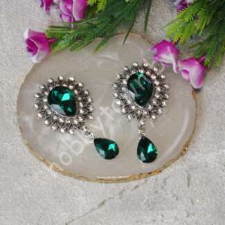 Серединка ювелирная с подвеской 30x55 мм (цв. изумрудный 14) 1 шт.