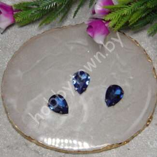 Стразы пришивные Капелька 14 мм (цв. синий 09) 1 шт.