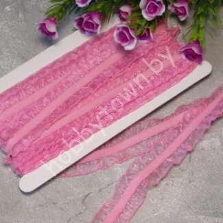 Тесьма с резинкой 2,5 см (цв. розовый 2) 1 м