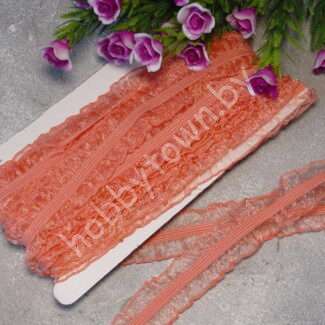 Тесьма с резинкой 2,5 см (цв. розовый персик 12) 1 м