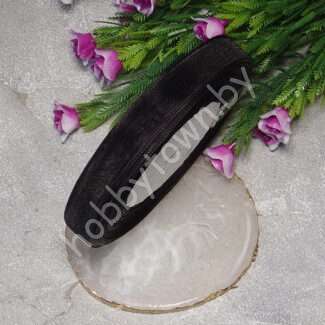 Лента органза 12 мм (цв.чёрный 1039) 1 м