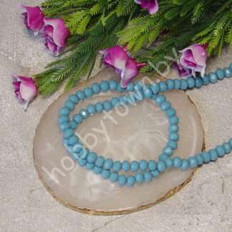 Бусины стеклянные Rondelle, матовый 6 мм (цв.бирюзовый) 10 шт.