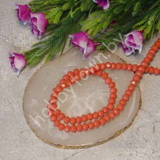 Бусины стеклянные Rondelle, матовый 6 мм (цв.коралловый) 10 шт.