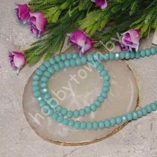 Бусины стеклянные Rondelle, матовый 6 мм (цв.тёмно-аквамариновый) 10 шт.