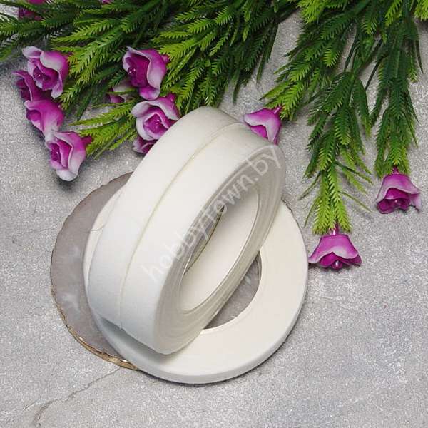 Флористическая тейп лента (цв. белый 302) 1 шт.