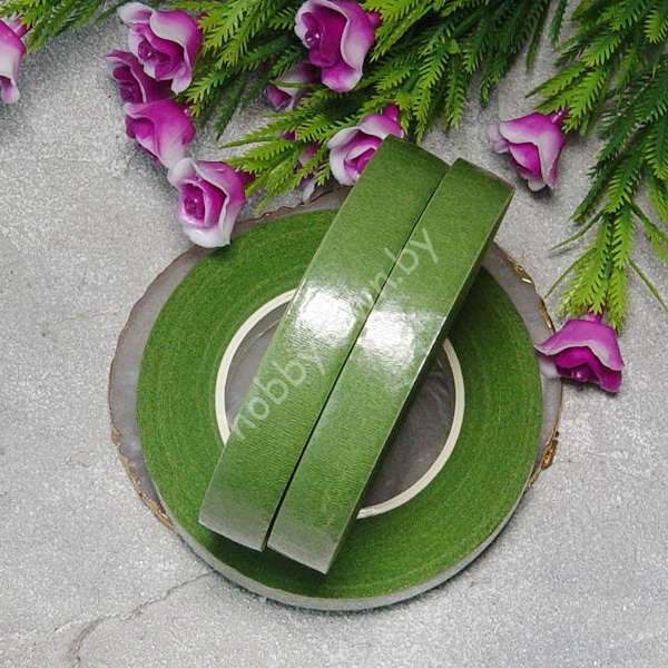 Флористическая тейп лента цвет (цв. зелёный хворост 321) 1 шт.