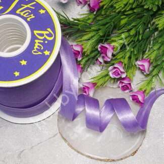 Косая бейка атласная 15 мм (цв. фиолетовый) 1 м.