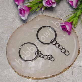 Кольцо металлическое для брелока с цепочкой Ø 25 мм (цв. тёмное серебро) 1 шт.