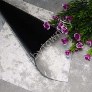 Кожзам двухсторонний с бархатом (цв.белый/чёрный 11/17)