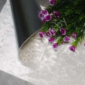 Кожзам двухсторонний с бархатом (цв.молочный/серебро 11/1)