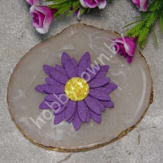 Патч сборный из корейского фетра Цветок 50 мм (цв. фиолетовый) 1 шт.