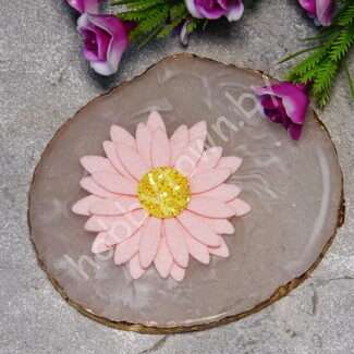 Патч сборный из корейского фетра Цветок 50 мм (цв. нежно-розовый) 1 шт.