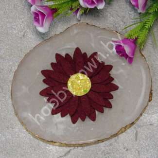 Патч сборный из корейского фетра Цветок 50 мм (цв.сливовый) 1 шт.