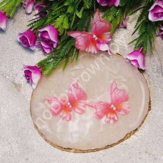 Бабочка шифоновая двухслойная со стразами, 30 мм (цв. 14) 1 шт.