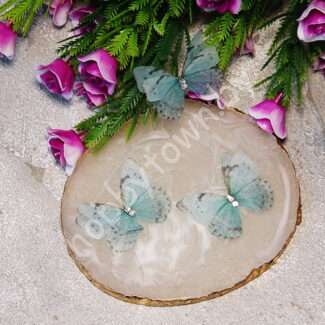 Бабочка шифоновая двухслойная со стразами, 30 мм (цв. 16) 1 шт.