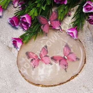 Бабочка шифоновая двухслойная со стразами, 30 мм (цв. 39) 1 шт.