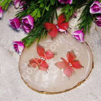 Бабочка шифоновая двухслойная со стразами, 30 мм (цв. 5) 1 шт.