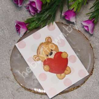 Карточка Мишка с сердечком 5x7 см 1 шт.