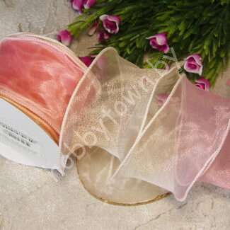 Лента органза с декоративным швом 60 мм (цв. переход цвета 1) 1 м