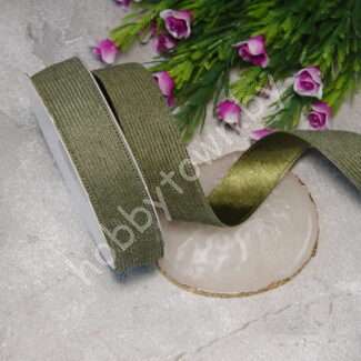 Лента вельвет/атлас 25 мм (цв. фисташковый 35) 1 метр