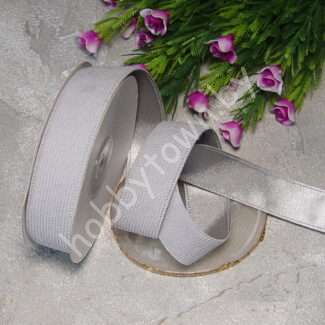 Лента вельвет/атлас 25 мм (цв. серый 11) 1 метр