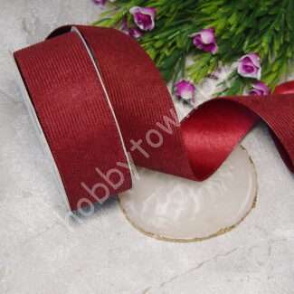 Лента вельвет/атлас 38 мм (цв. бордовый 36) 1 метр