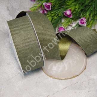 Лента вельвет/атлас 38 мм (цв. фисташковый 35) 1 метр