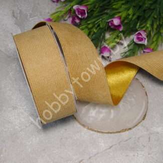 Лента вельвет/атлас 38 мм (цв. песочный 32) 1 метр