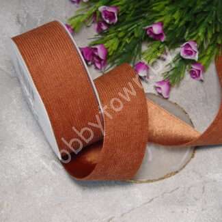 Лента вельвет/атлас 38 мм (цв. терракотовый 33) 1 метр